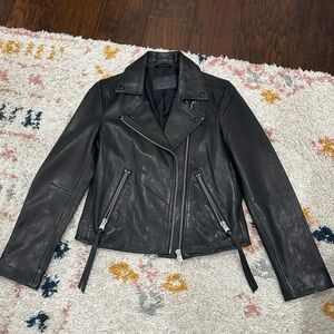 All Saints Dalby Leather Jacket EUC Sz 6